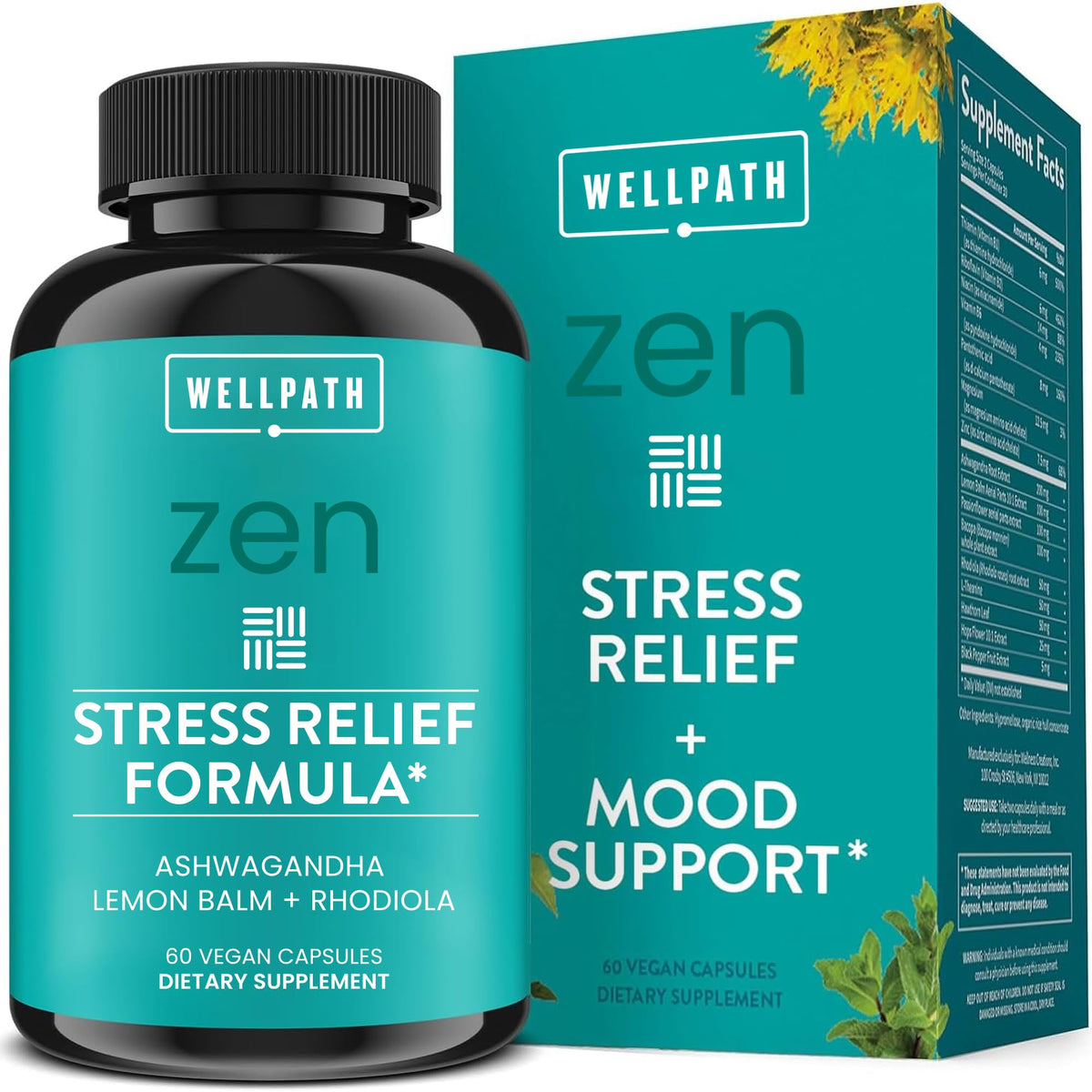 WellPath Zen stress relief bottle front promotes daily calm and focused energy.