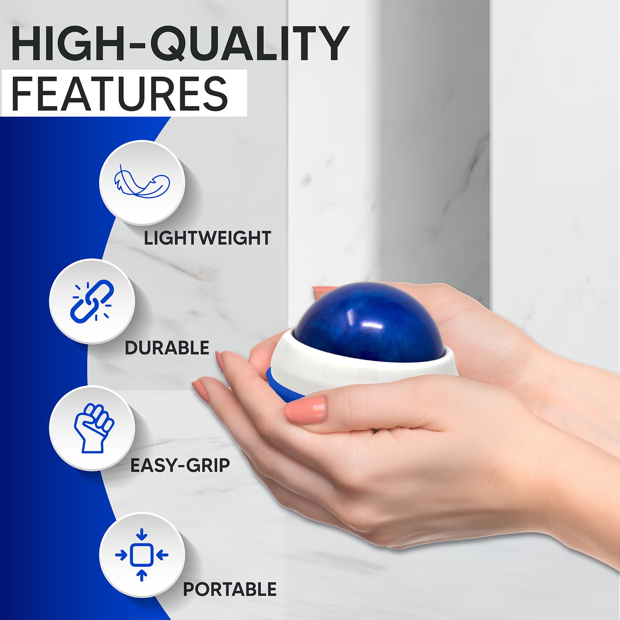 WellSmart Pro ergonomic roller is compact for on-the-go use