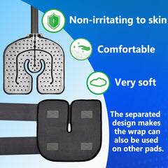 WELLSOON wrap with adjustable strap demonstrates secure knee fit