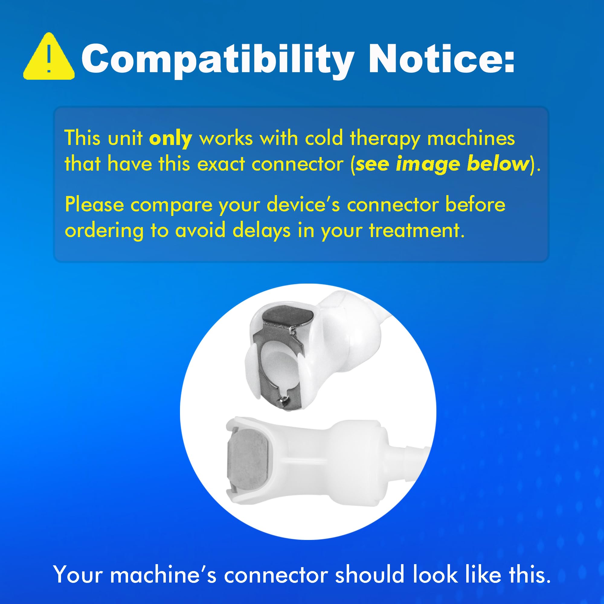 WELLSOON connectors shown for compatible cold therapy machines