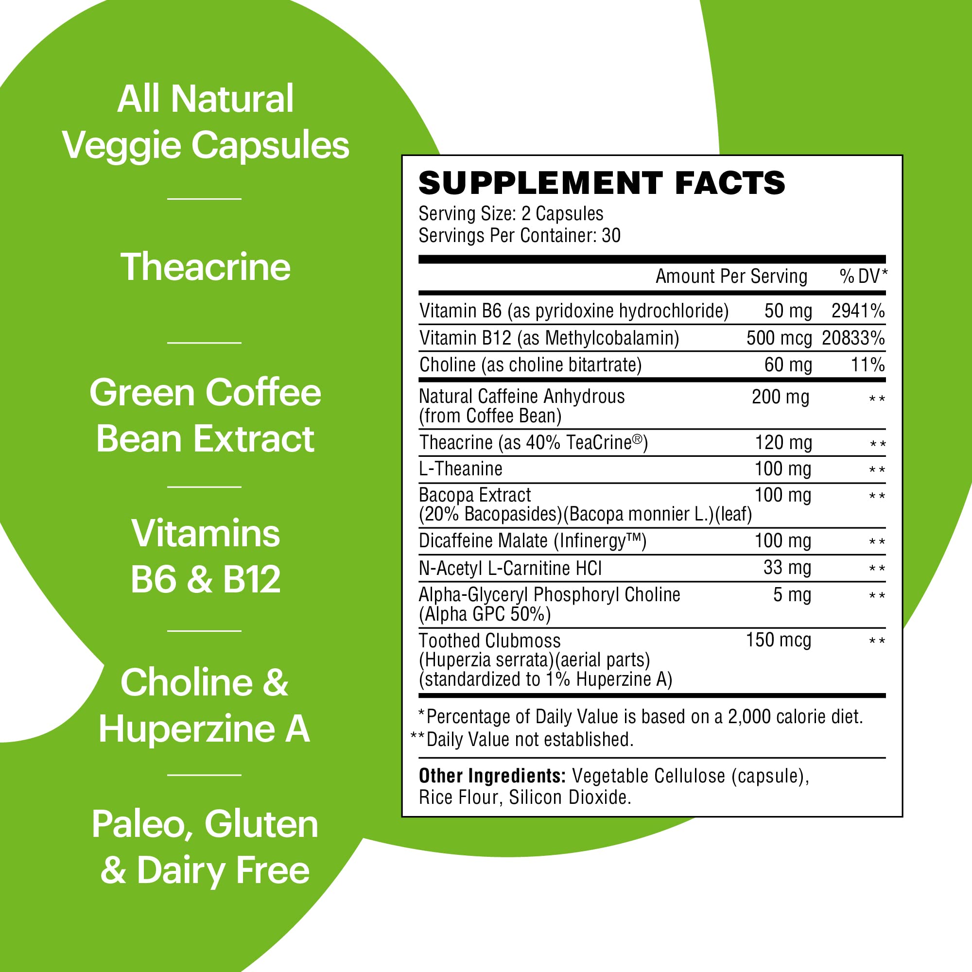 Wellthy Focus capsules close-up highlighting gluten-free ingredients