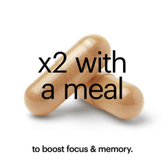 Wellthy Focus glass with pills ready for daily memory and motivation support