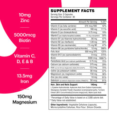 Wellthy HER ingredients natural blend highlighting biotin and minerals.