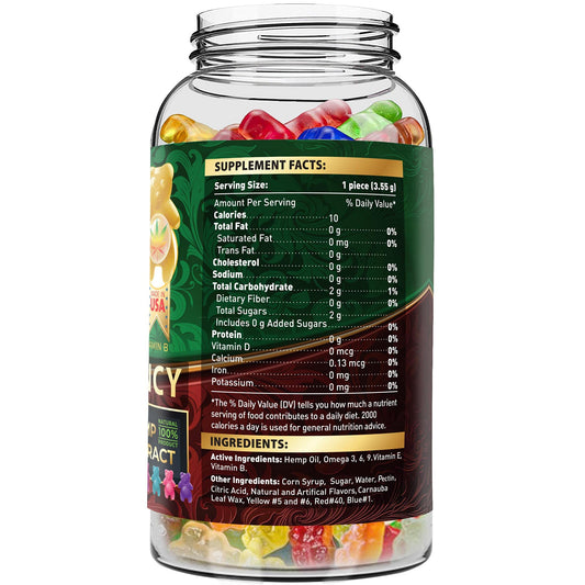 WELLUTION Hemp Gummies fruity bear close-up, vegan and non-GMO