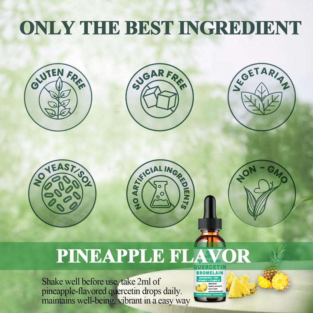 WellVeraVida quercetin-bromelain liquid drops easy-to-use dosing format.