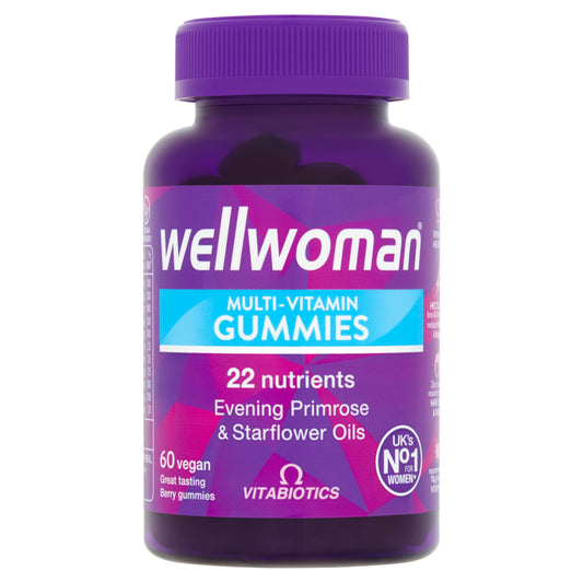 Wellwoman Multivitamin Gummies berry bottle for daily energy and immune support