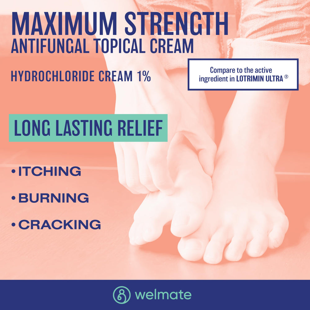 Applying greaseless WELMATE Butenafine cream on skin for comfortable wear