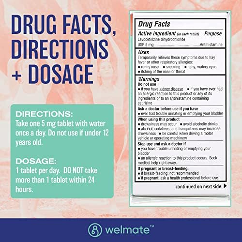 WelMate Levocetirizine box and blister pack ready for storage