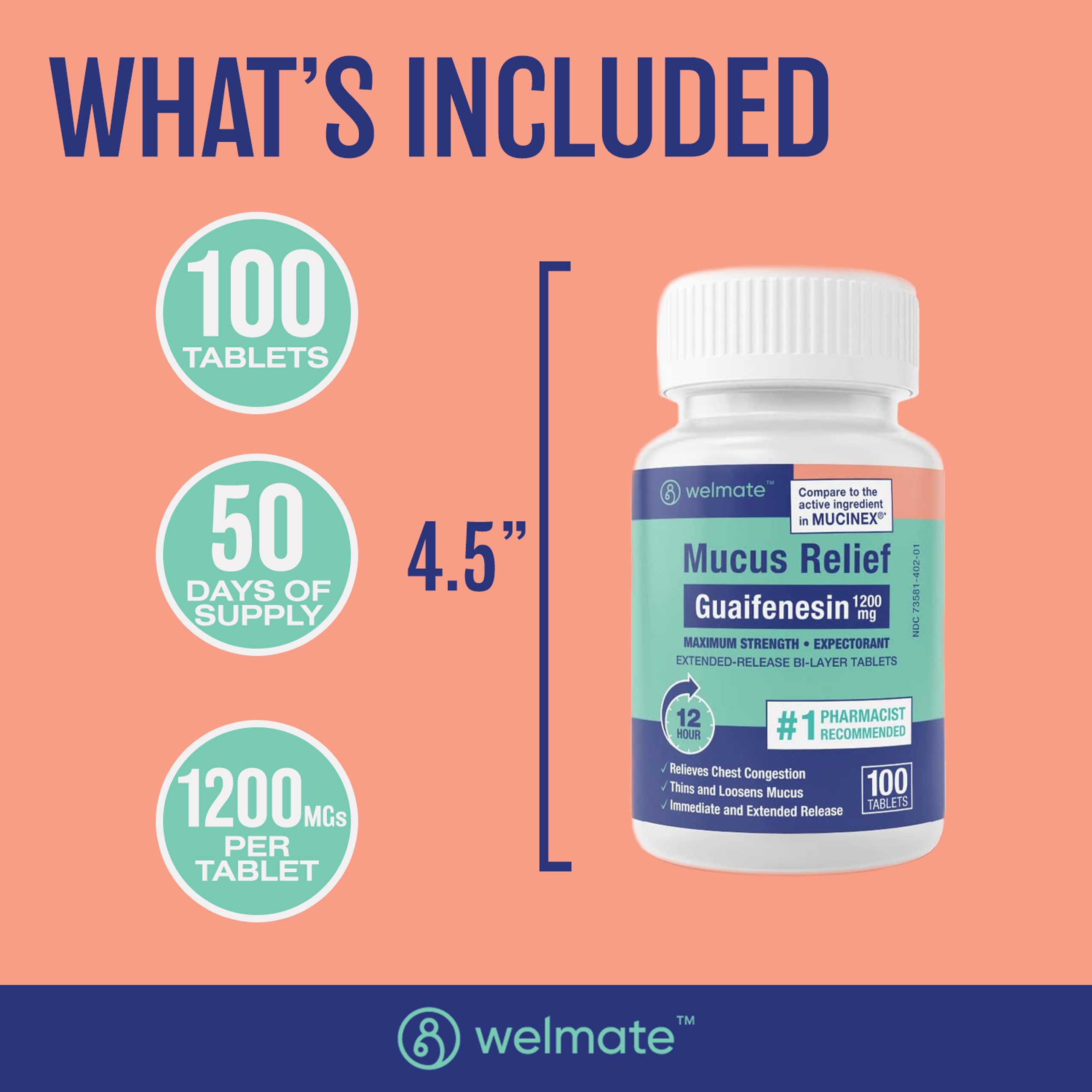 Lifestyle shot of a user taking WELMATE Mucus Relief during daytime to ease chest congestion.