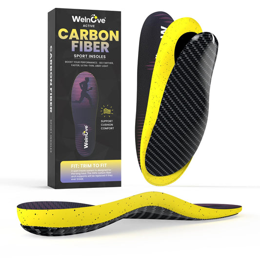 Welnove detachable carbon fiber insole with arch support for versatile footwear.