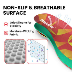 Welnove sports insoles demonstrating ankle-support for stable footwork