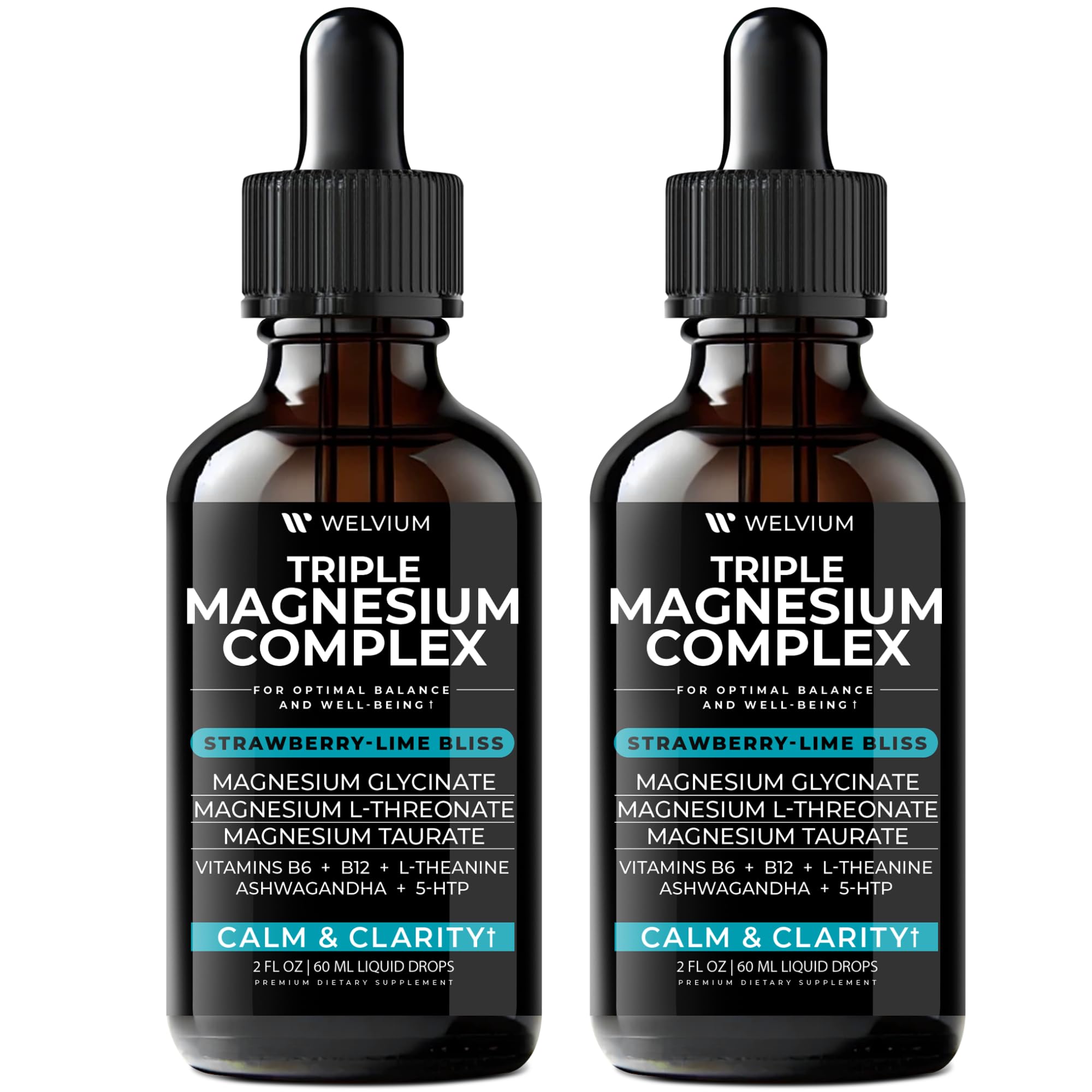 WELVIUM Triple Magnesium Liquid Drops bottle pours for quick daily use