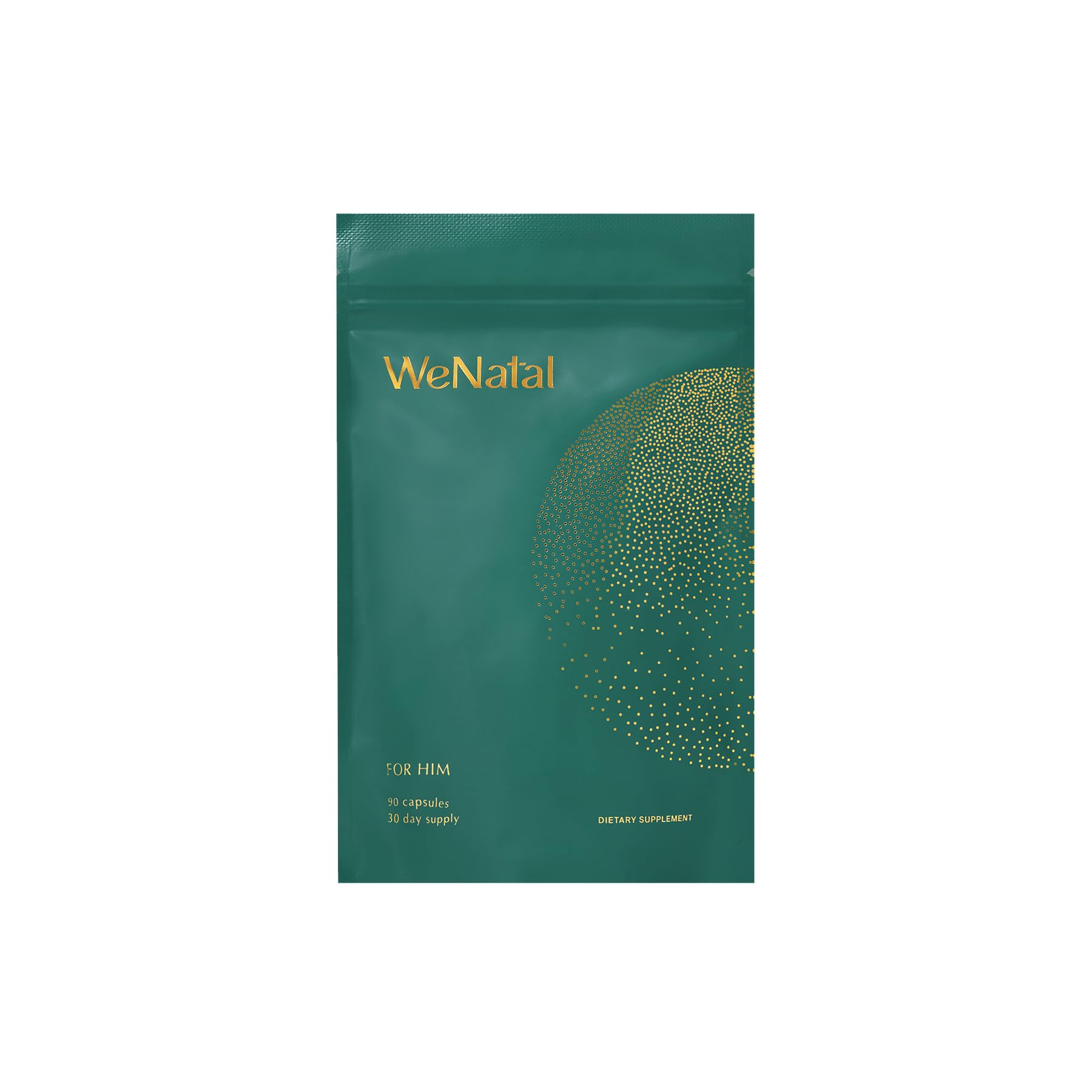WeNatal for Him bottle on desk highlighting daily fertility nutrition