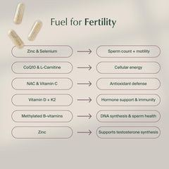 WeNatal for Him ingredients label highlights methylfolate and zinc