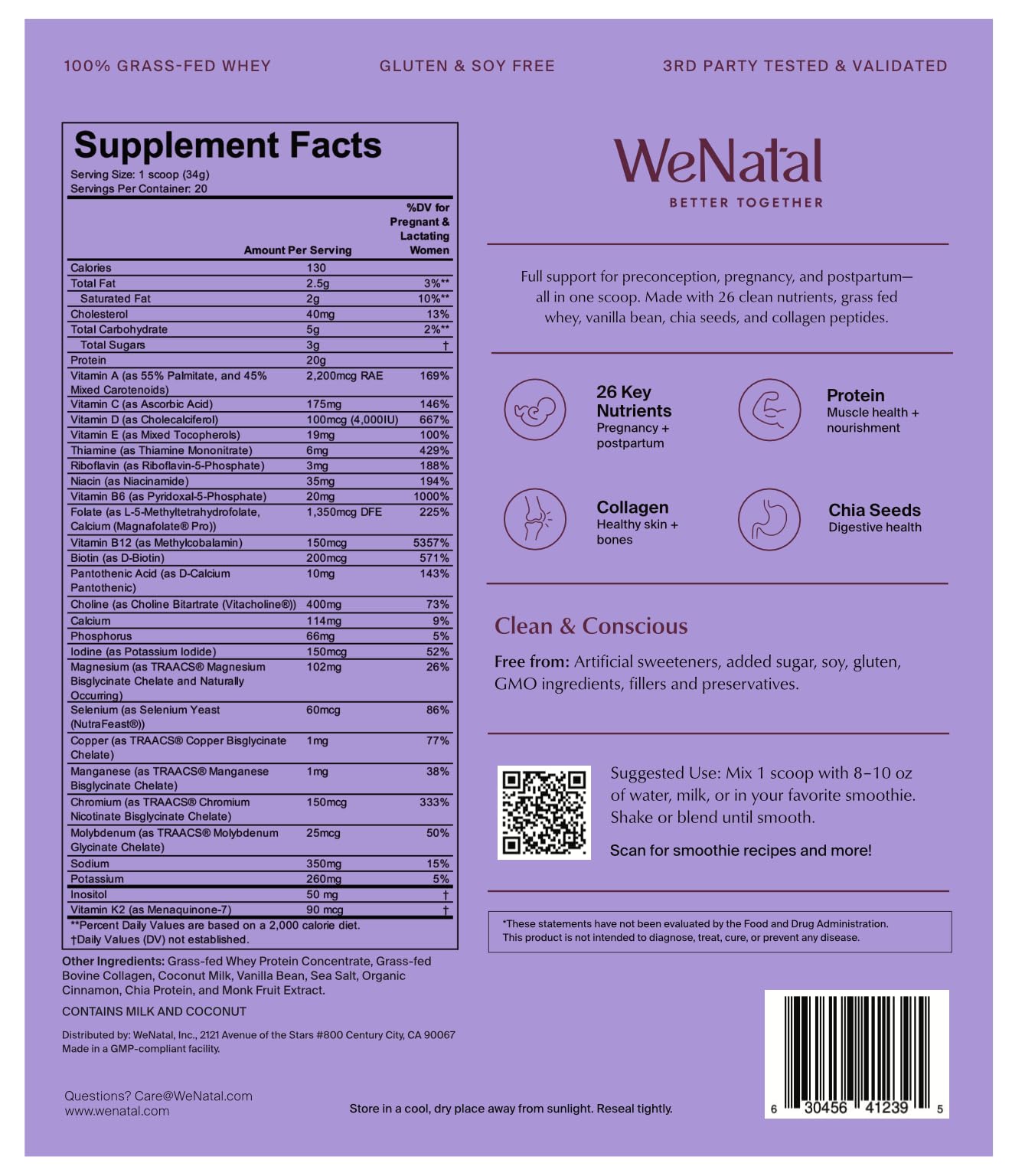 WeNatal packaging and reusable bottle for a sustainable routine