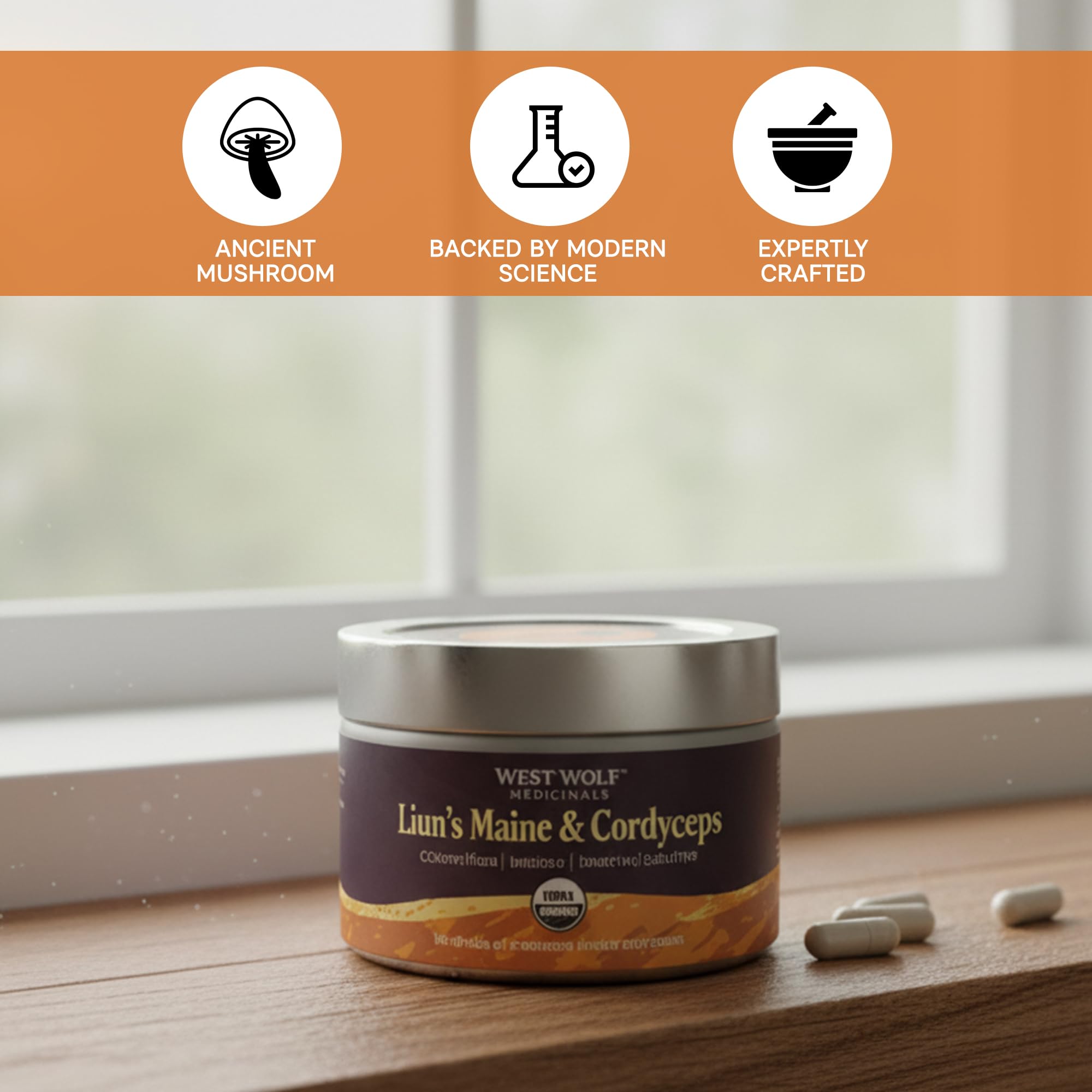 West Wolf Medicinals eco-friendly tin packaging emphasizes sustainability and reduced waste.
