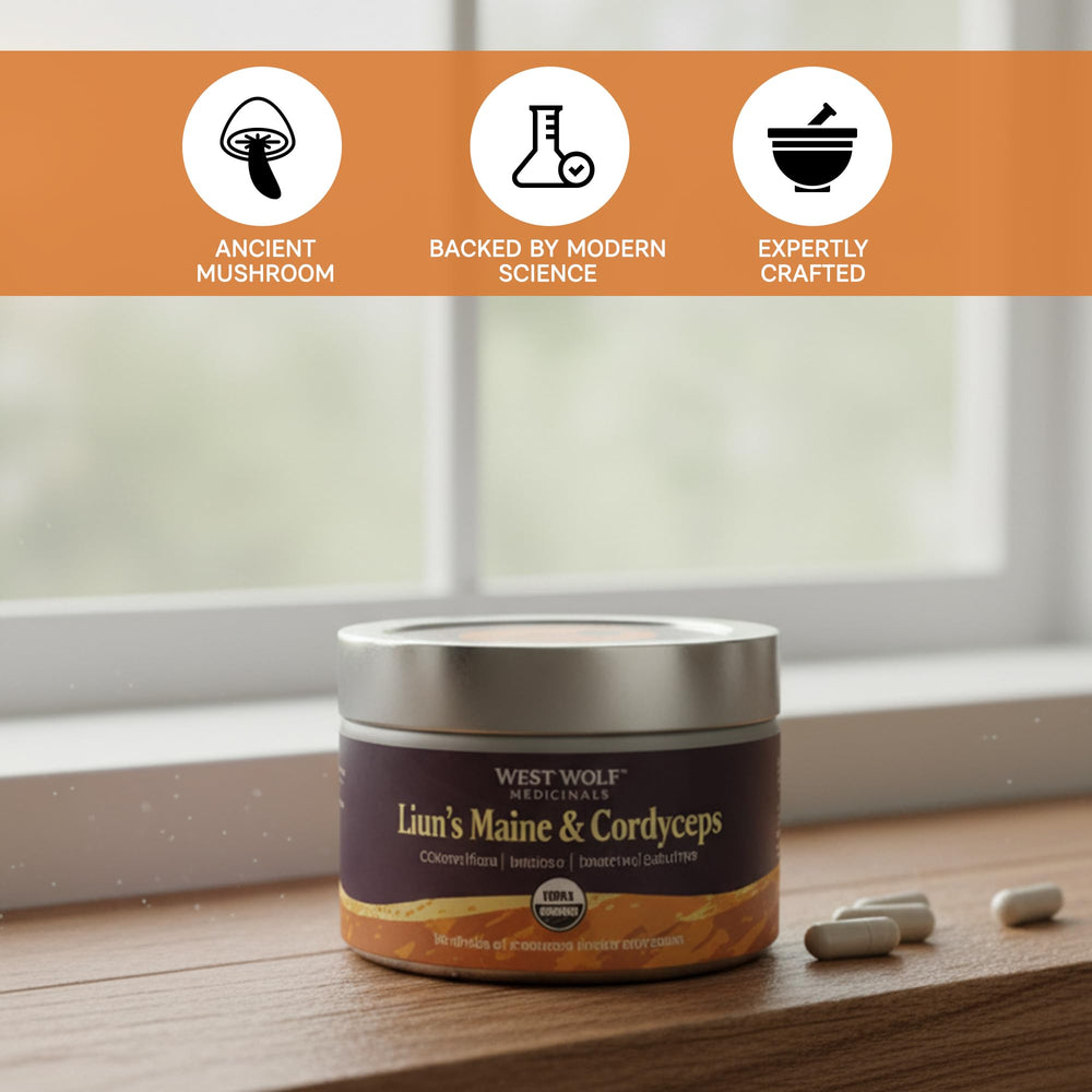 West Wolf Medicinals eco-friendly tin packaging emphasizes sustainability and reduced waste.