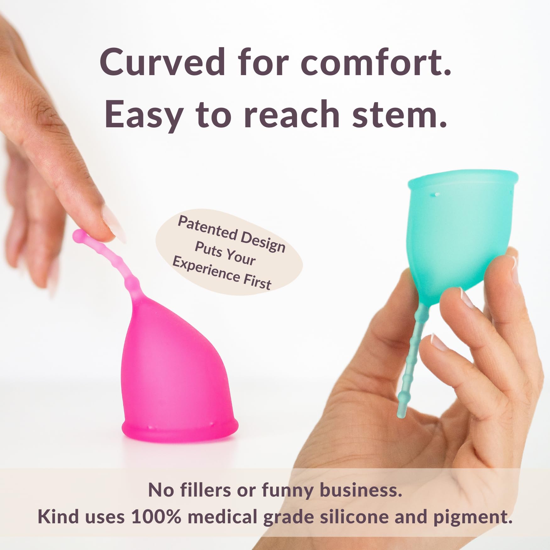 WEVOTOPIA Kind Cup up to 12 hours leak-free wear.