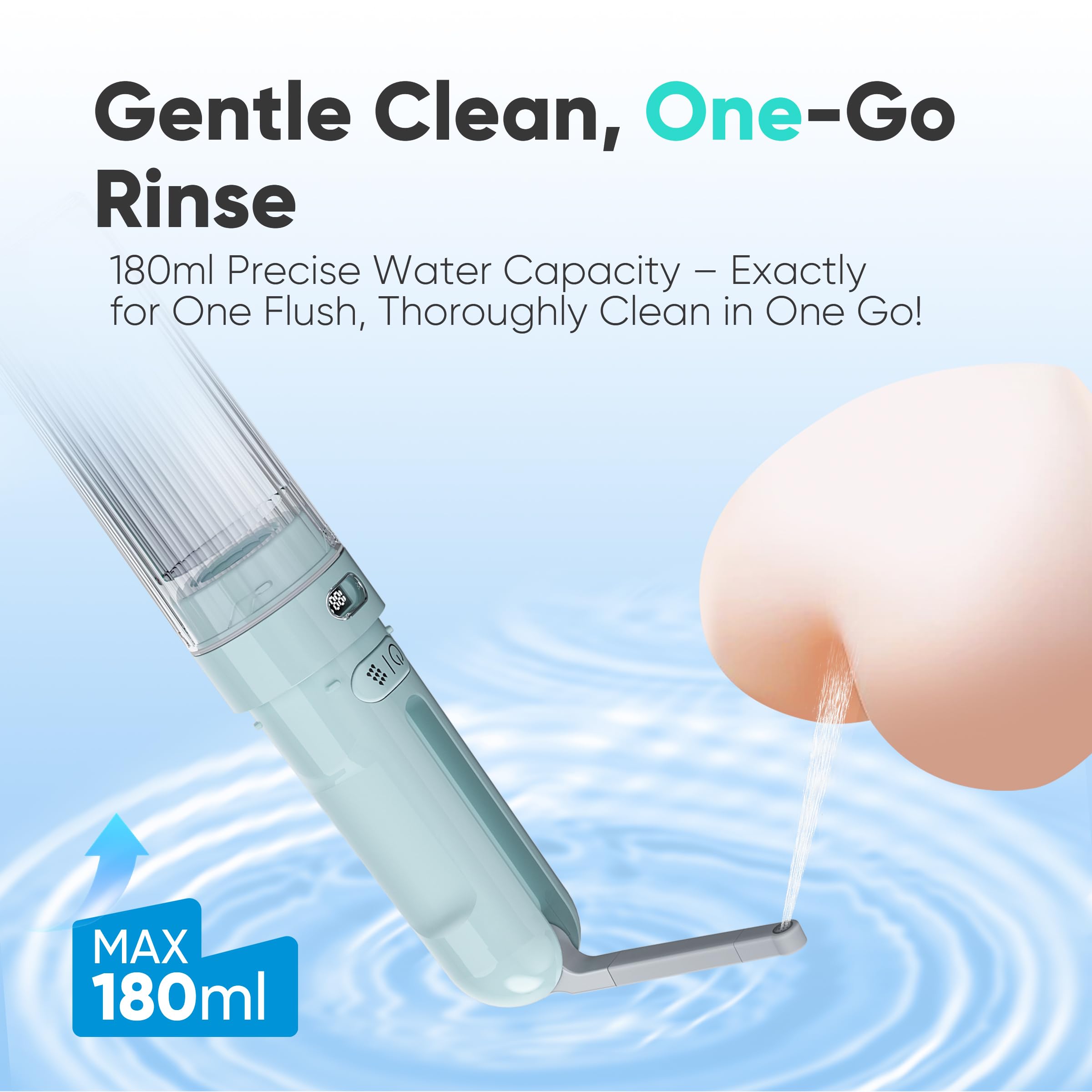 WeWi HLTH handheld bidet in use for on-the-go cleansing