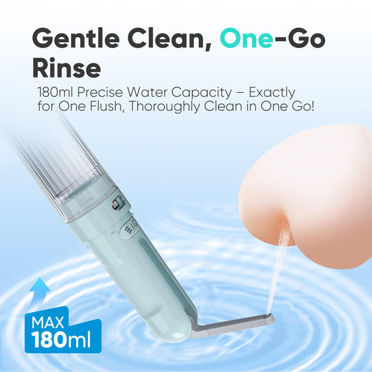WeWi HLTH handheld bidet in use for on-the-go cleansing