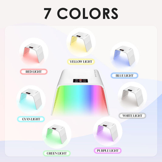 weyais LED color options showcase seven modes for customizable at-home skincare routines.