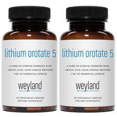 Weyland Brain Nutrition Lithium Ootate bottle front for daily wellness option.
