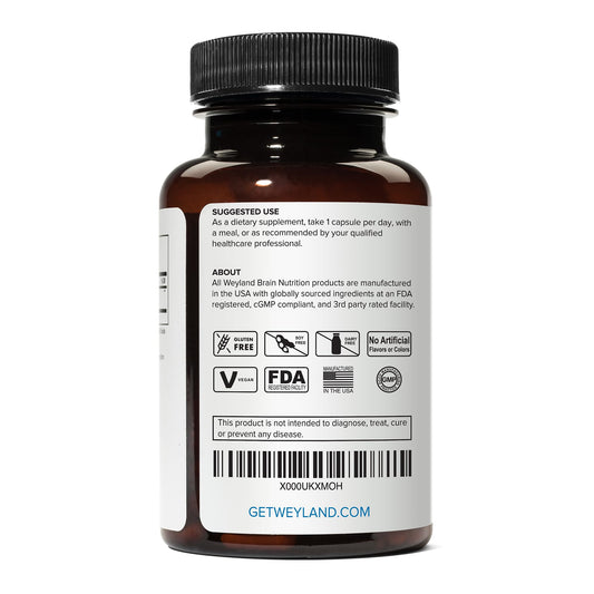 Weyland EGCG capsules closeup suitable for daily routine.