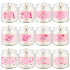 Wfmolcand Valentine pink candle set for romantic ambiance and gifting
