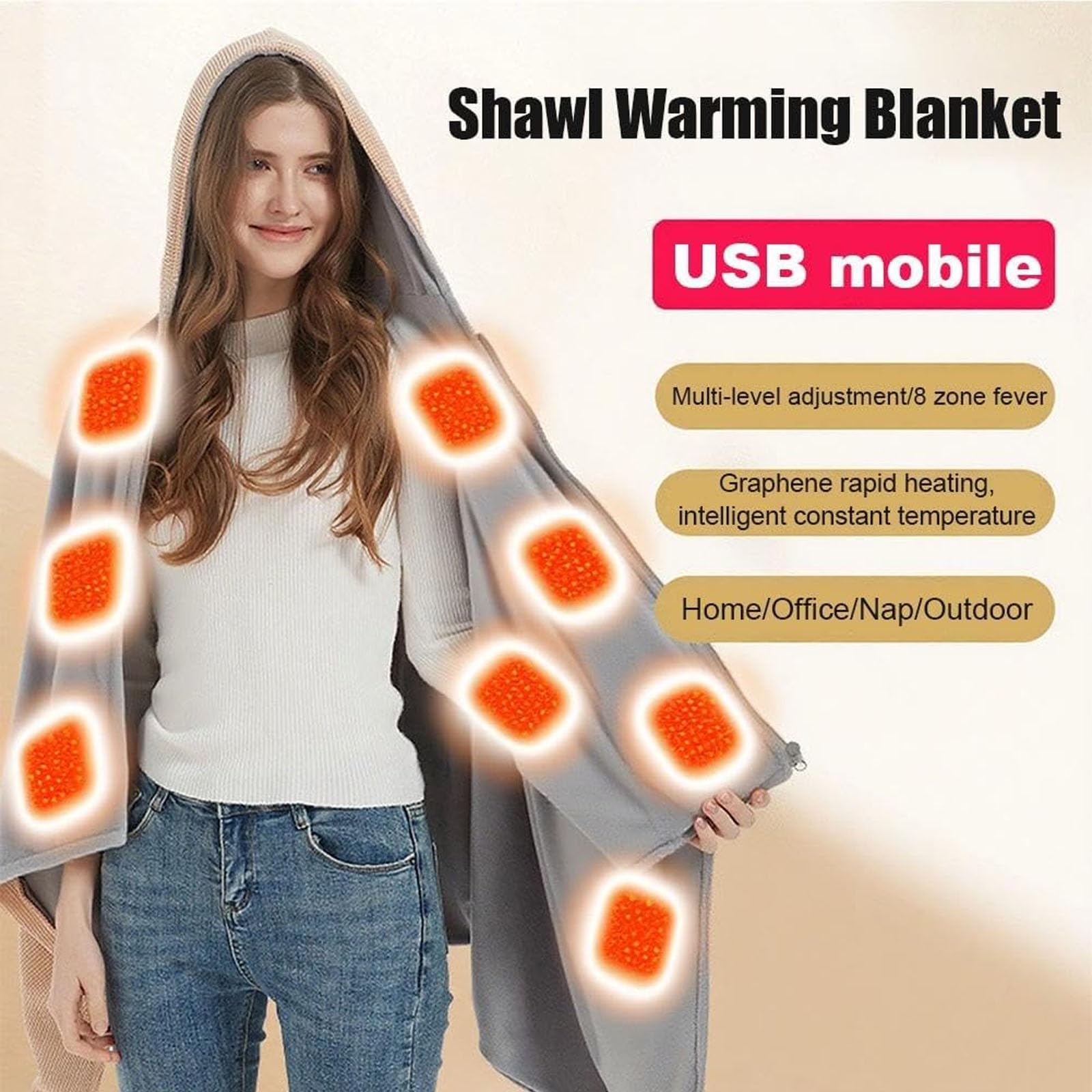 WFOFMO Shawl flat lay demonstrates compact, travel-ready size