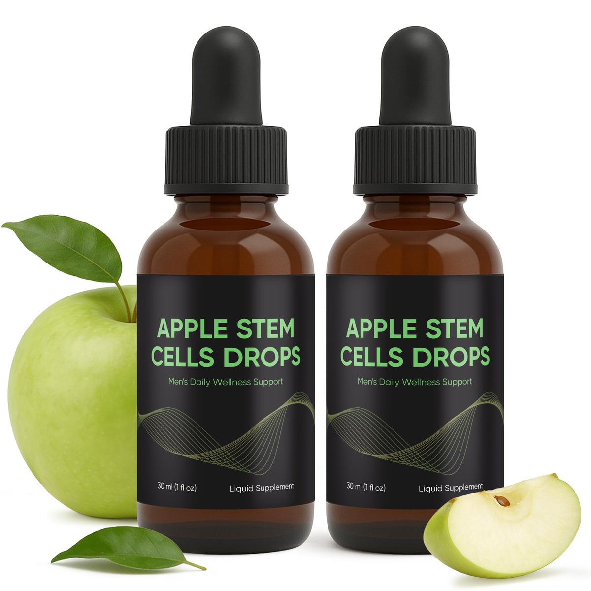 WGYPEU Cellics Apple Stem Cells Drops bottle shown for daily vitality support.