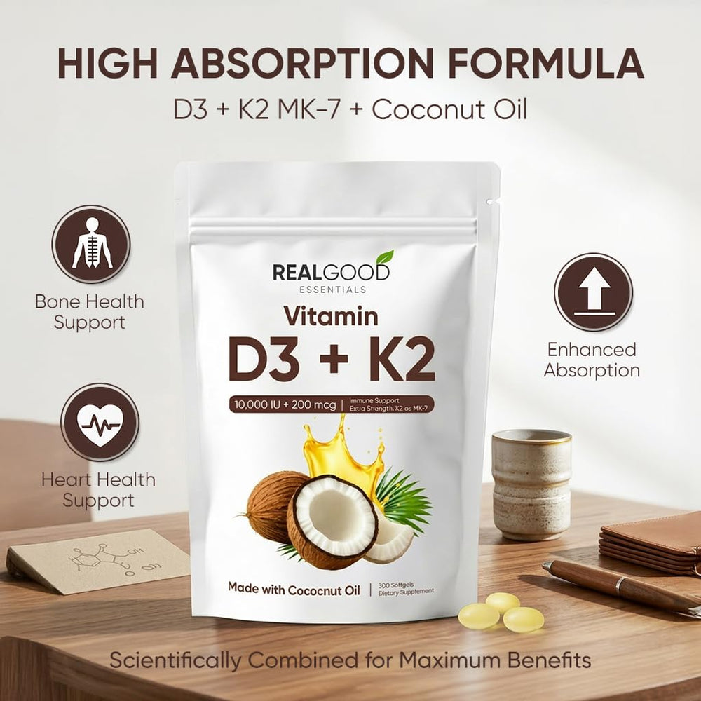 WGYPEU Vitamin D3K2 softgels closeup showing smooth, easy-to-swallow design.