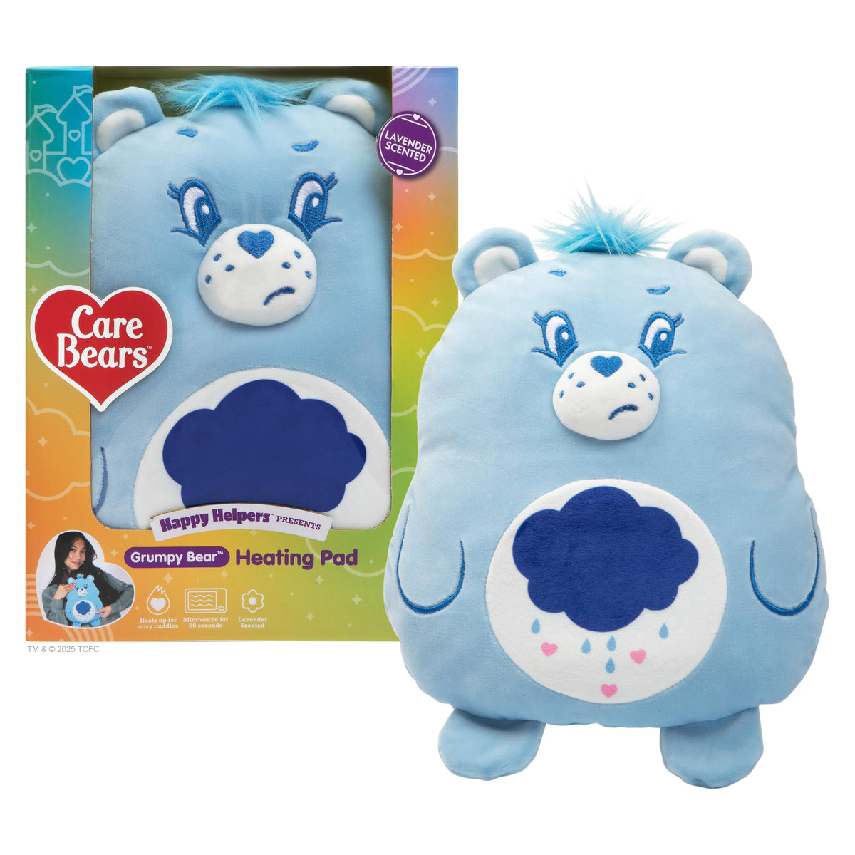 WHAT DO YOU MEME Grumpy Bear heating pad plush cozy cover for comforting warmth.