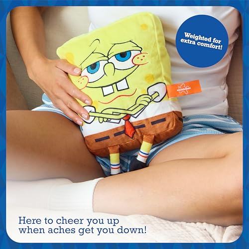 WHAT DO YOU MEME? SpongeBob heating pad plush design with soft cover for cozy relief.