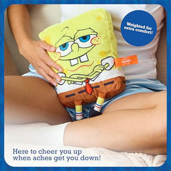 WHAT DO YOU MEME? SpongeBob heating pad plush design with soft cover for cozy relief.
