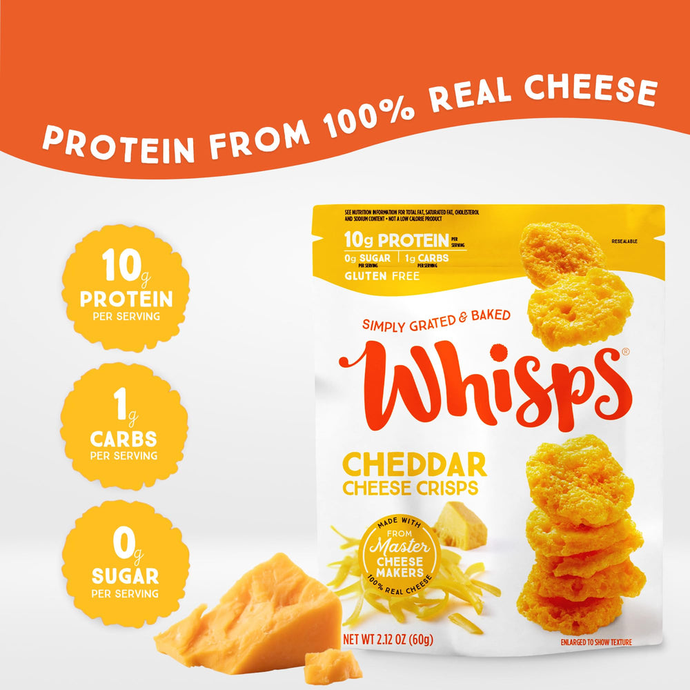 Whisps Cheddar serving plate features crisps with herbs.