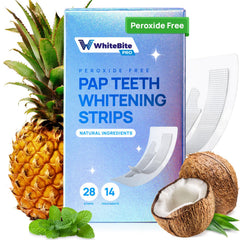 Whitebite Pro strip on teeth delivering even coverage for a brighter smile.