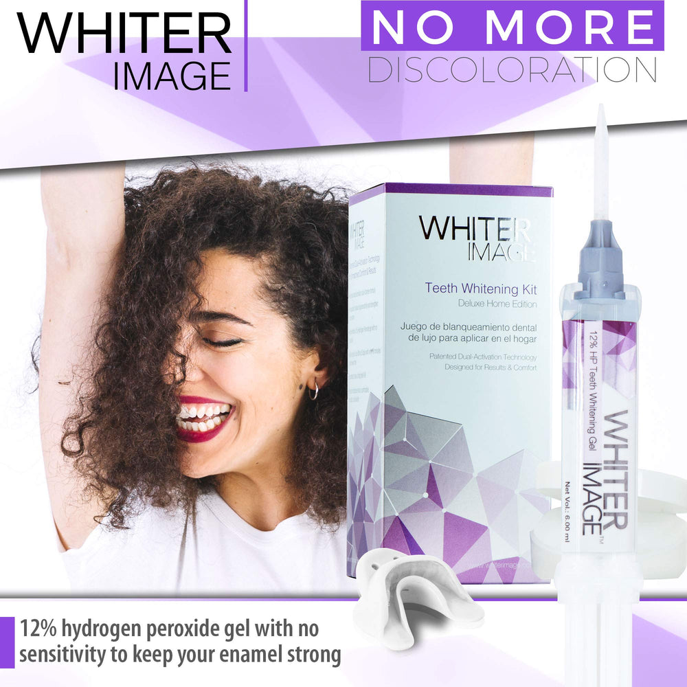 Whiter Image Deluxe Daily Routine highlights simple steps for at-home whitening.