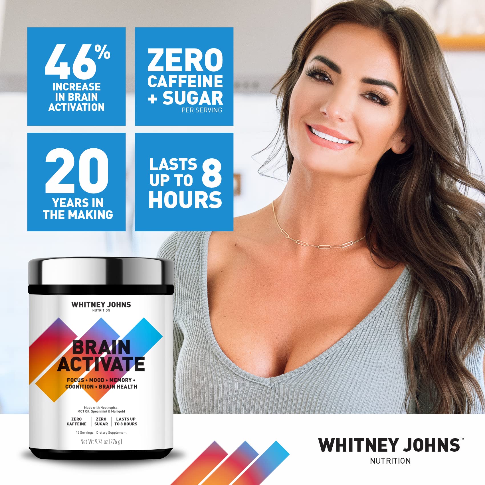 Whitney Johns Brain Activate scoop ready for a precise daily dose.