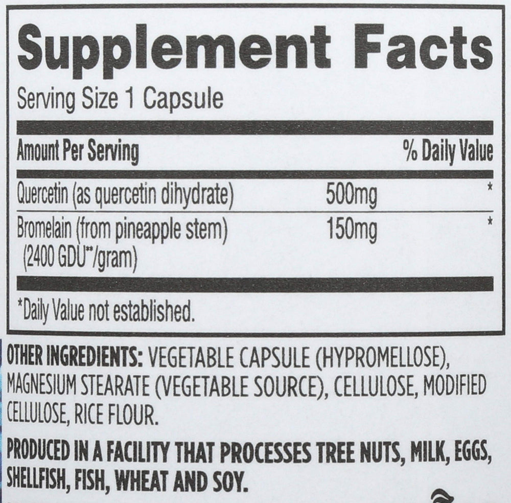 Quercetin with Bromelain capsules close-up for daily wellness