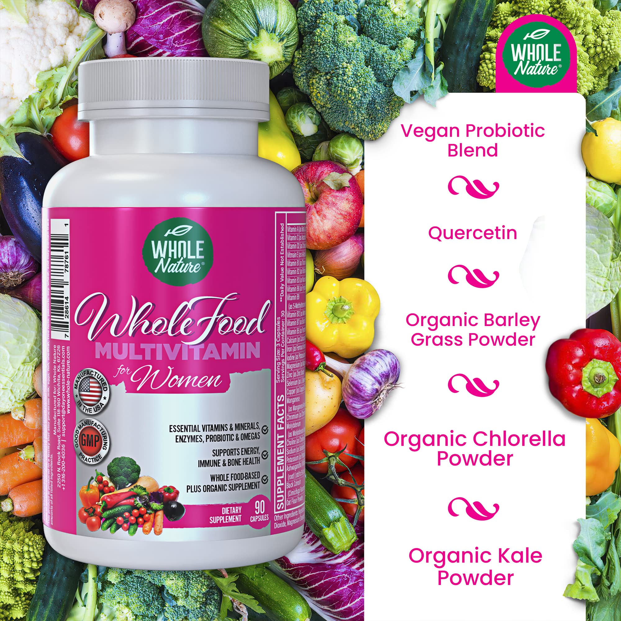 Whole Nature female health visual hints prenatal-like nutrient support.
