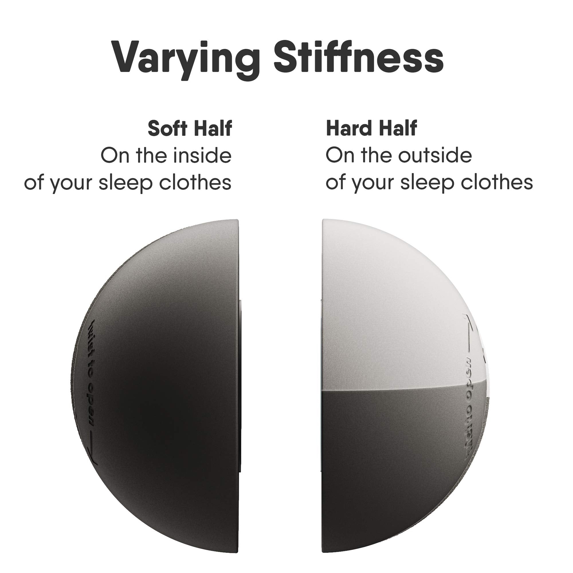 Whole Nights Calma Plus worn on pajamas for gentle reminder to stay on your side.