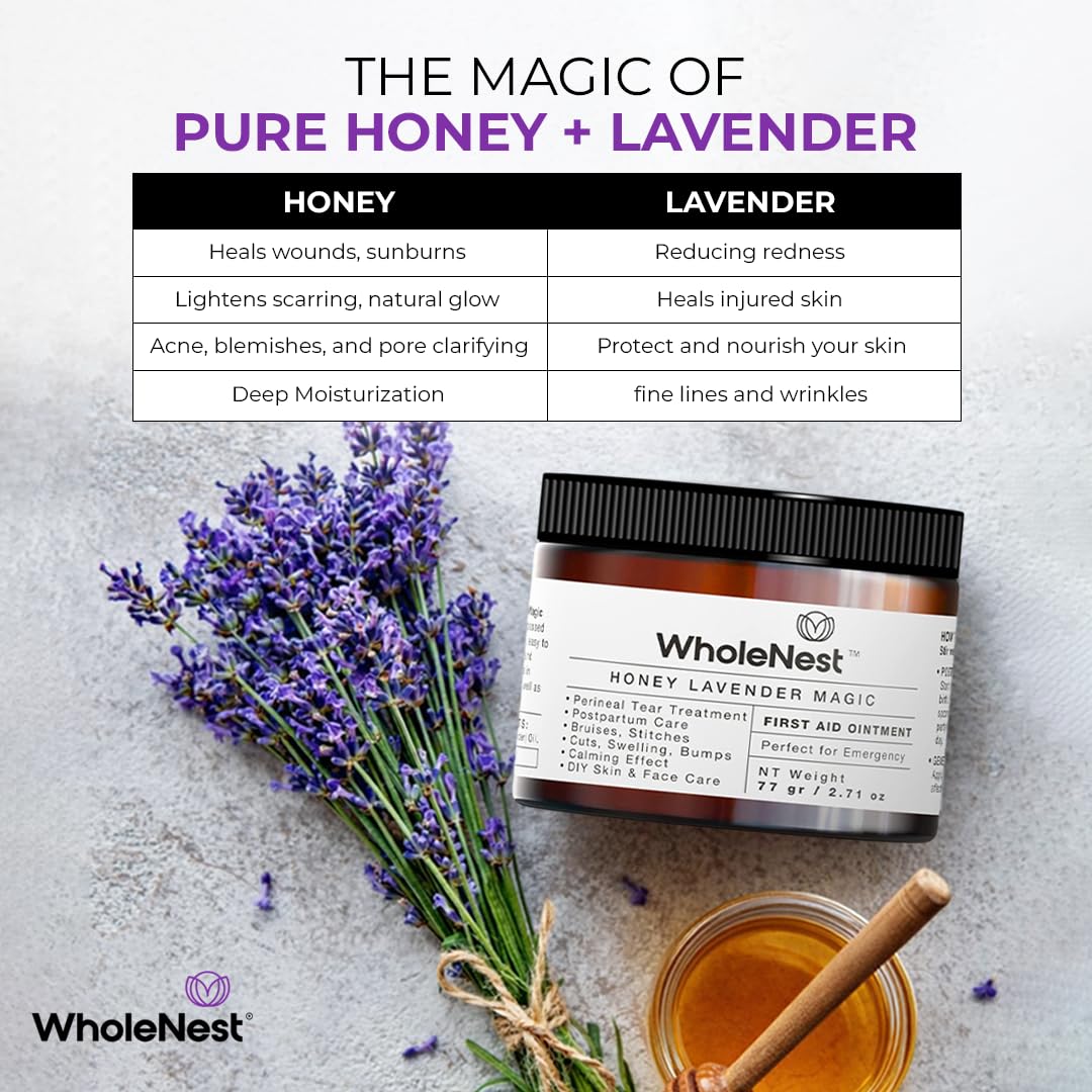 WholeNest Honey Lavender Balm application on sensitive skin for gentle care.