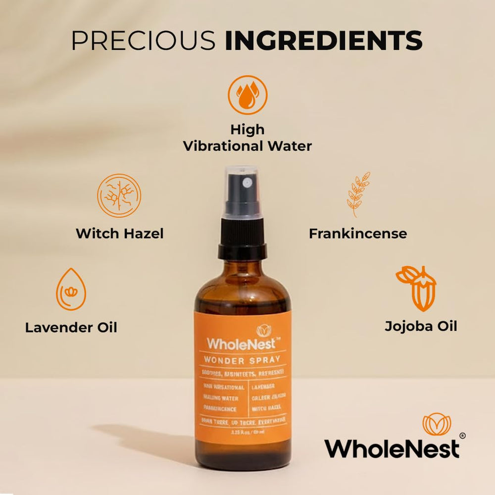WholeNest postpartum spray as face mist for gentle skin refresh.
