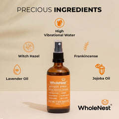 WholeNest postpartum spray as face mist for gentle skin refresh.