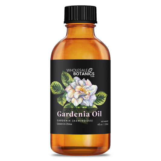 Gardenia oil in a Wholesale Botanics bottle enhances diffusers and blends for room fragrance.