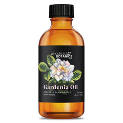 Gardenia oil in a Wholesale Botanics bottle enhances diffusers and blends for room fragrance.