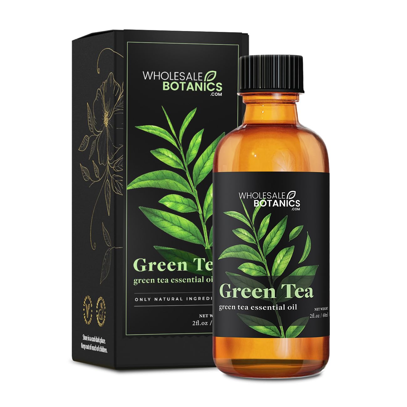 Wholesale Botanics Green Tea Essential Oil bottle ready for aromatherapy and cosmetic use.