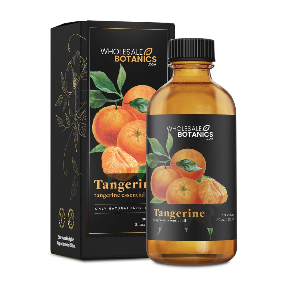Wholesale Botanics Tangerine Essential Oil bottle pour for aromatherapy blends.