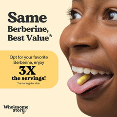 Wholesome Story Berberine label close-up highlights purity and potency