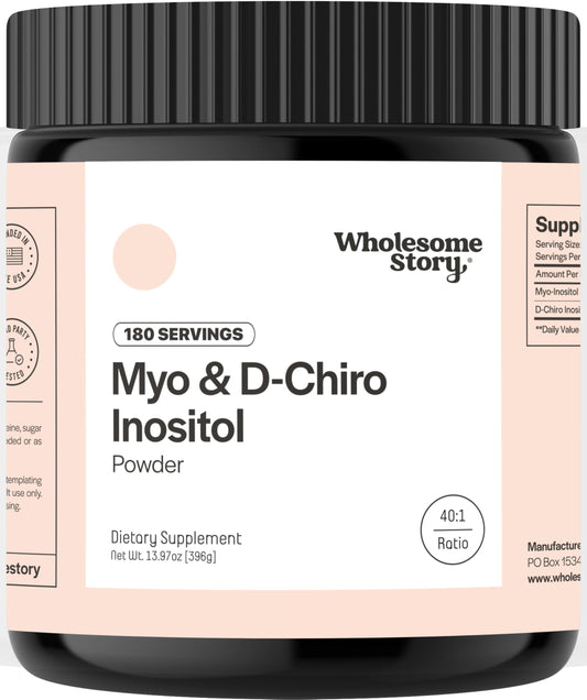 Wholesome Story Myo-Inositol & D-Chiro Inositol Powder for Women – Hormonal Balance, 40:1 Ratio, 180 Servings